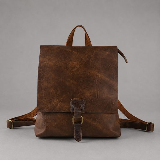 Vintage Brown Genuine Leather Backpack