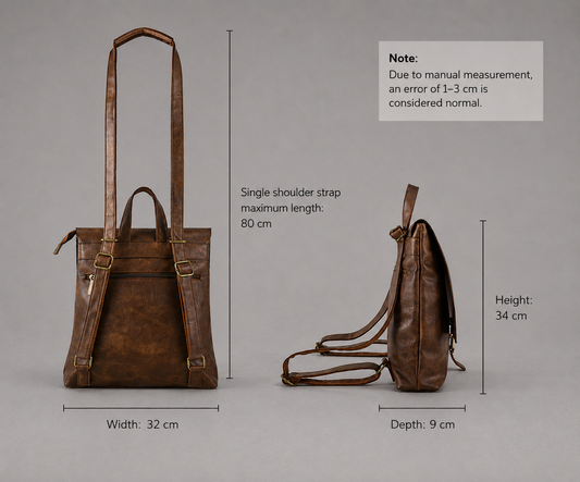 Vintage Brown Genuine Leather Backpack